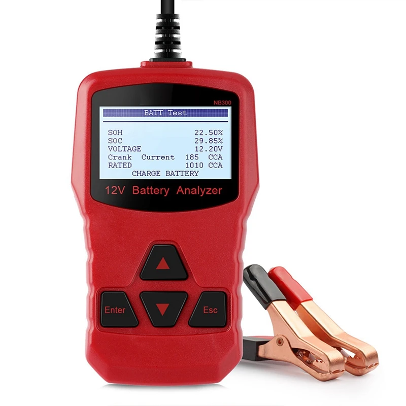 자동차 배터리 테스터, NB300 12V 배터리 분석기, CCA BCI CA MCA JIS DIN IEC EN SAE GB, 오토바이 승용차용