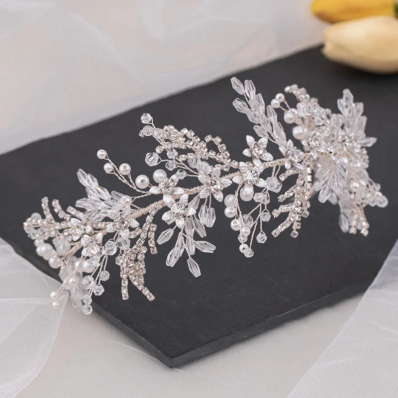 Diadema De Cristal Azul Con Diamantes De Imitación Teyglen - Grande, Color Dorado Y Azul Claro, 22.5x8.5 Cm, Para Novias, Bodas, Fiestas, Regalo