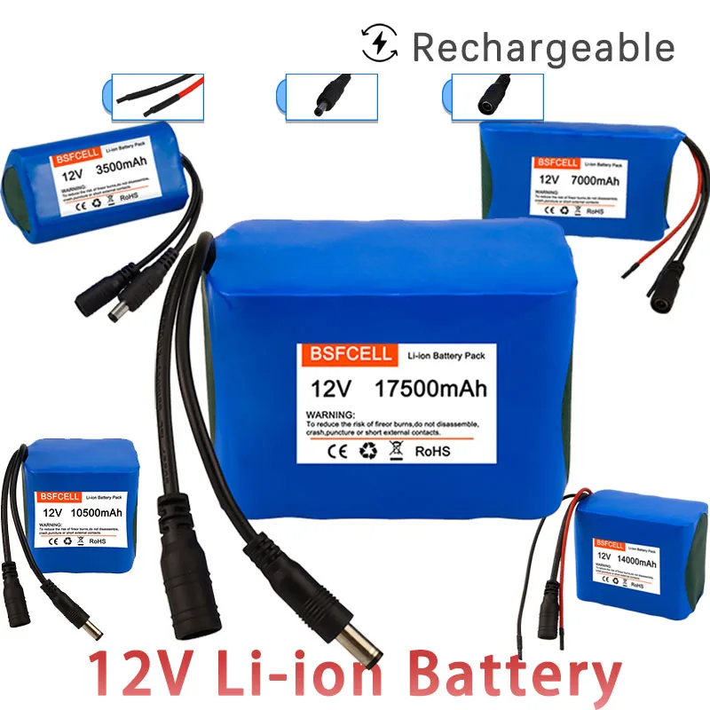 Battery Pack 12V 3.5Ah 7Ah 10.5Ah 14Ah 17.5Ah Rechargeable Li-ion 3S1P-3S5P For Street lights 12V electrical appliances