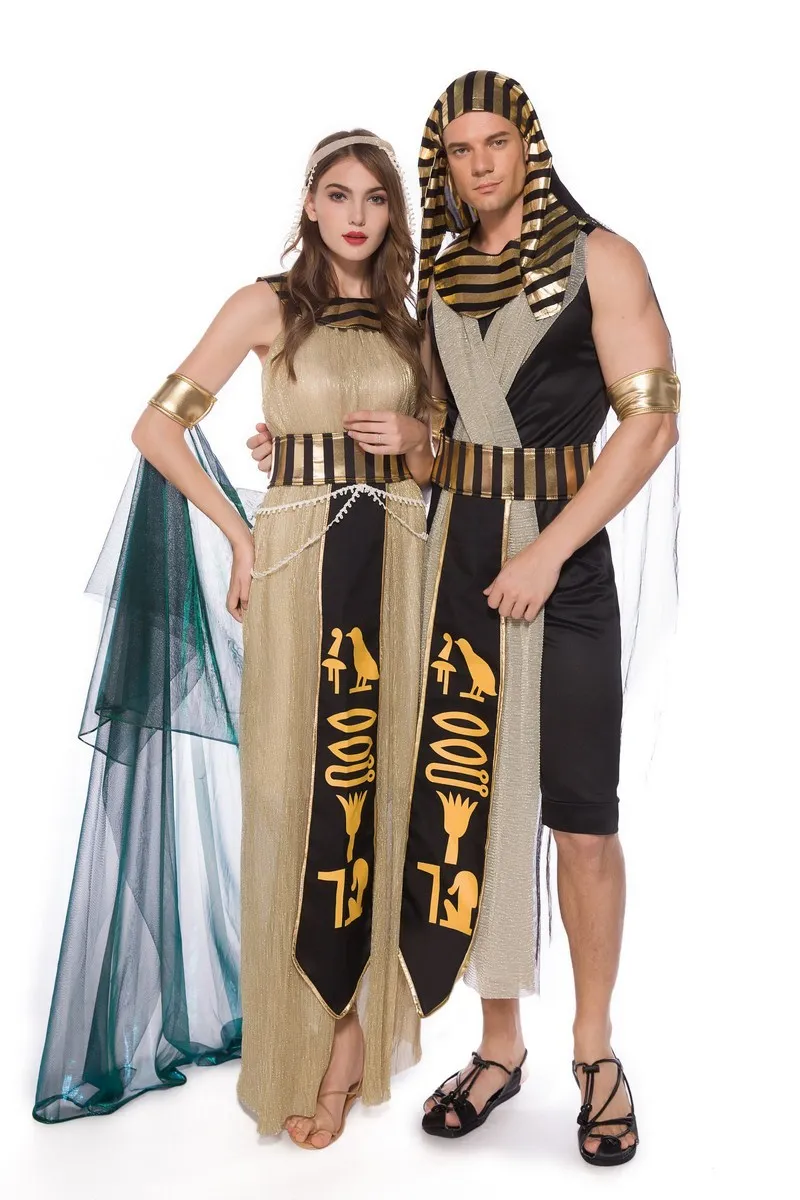 

Halloween Cleopatra Costume Egypt King Pharaoh Nile Queen Dress Gold Purim Party Mardi Gras Cosplay Beauty Fancy Dress