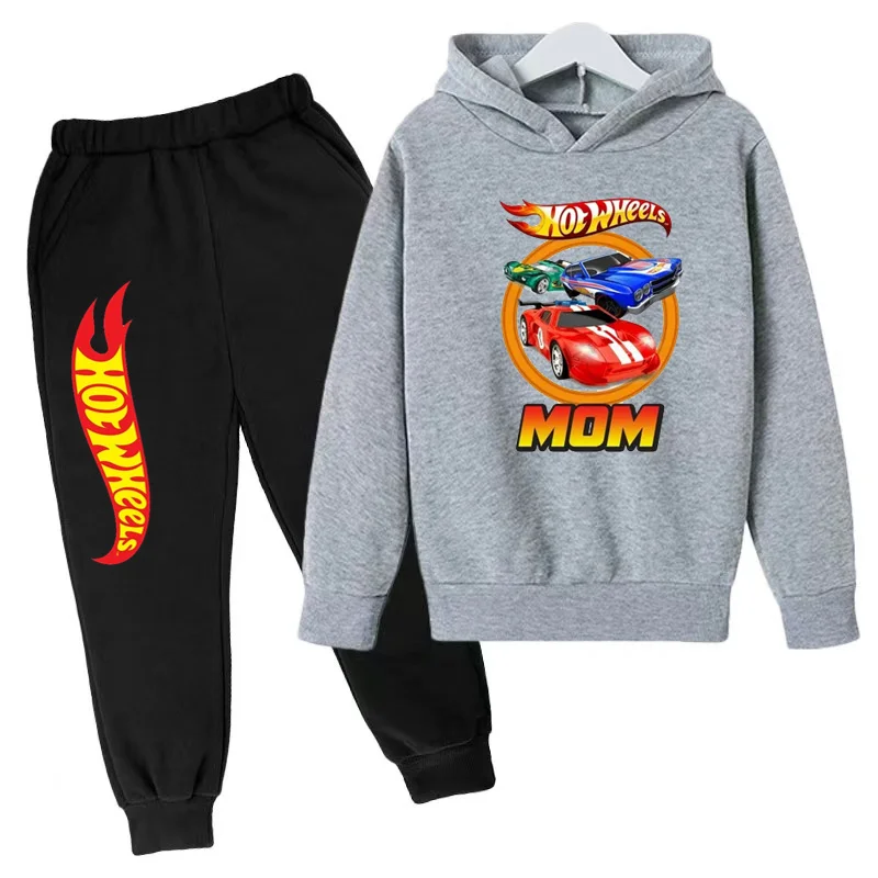 Kids Clothing Hot Wheels Car Game Printed Hoodie Coat 3-12 Yrs Boys Girls Toddler Top+pants Fashion Sweatshirt Casual Sportswear