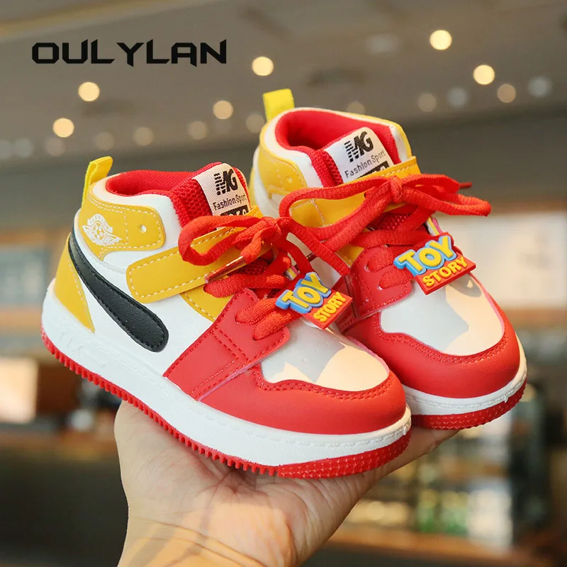 Kids Sports Shoes Spring Autumn Children's Board-shoe Boys Casual Sneakers High Top Non Slip Shoes Girls Soft Soled Baby Shoes 2