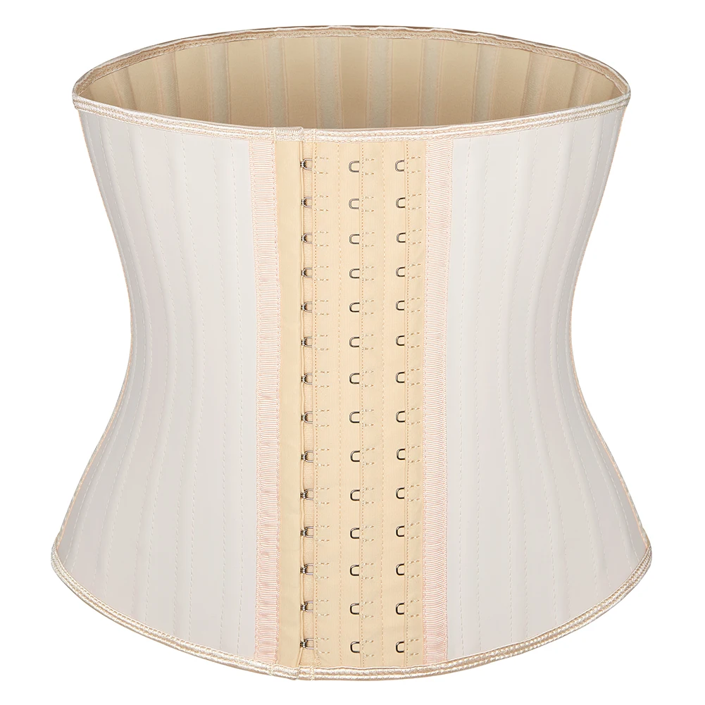 3 Hook And Eye 25 Steel Bones Latex Waist Trainer Fajas Girdle Sashes Waistband Plus Size Underwear Corselet