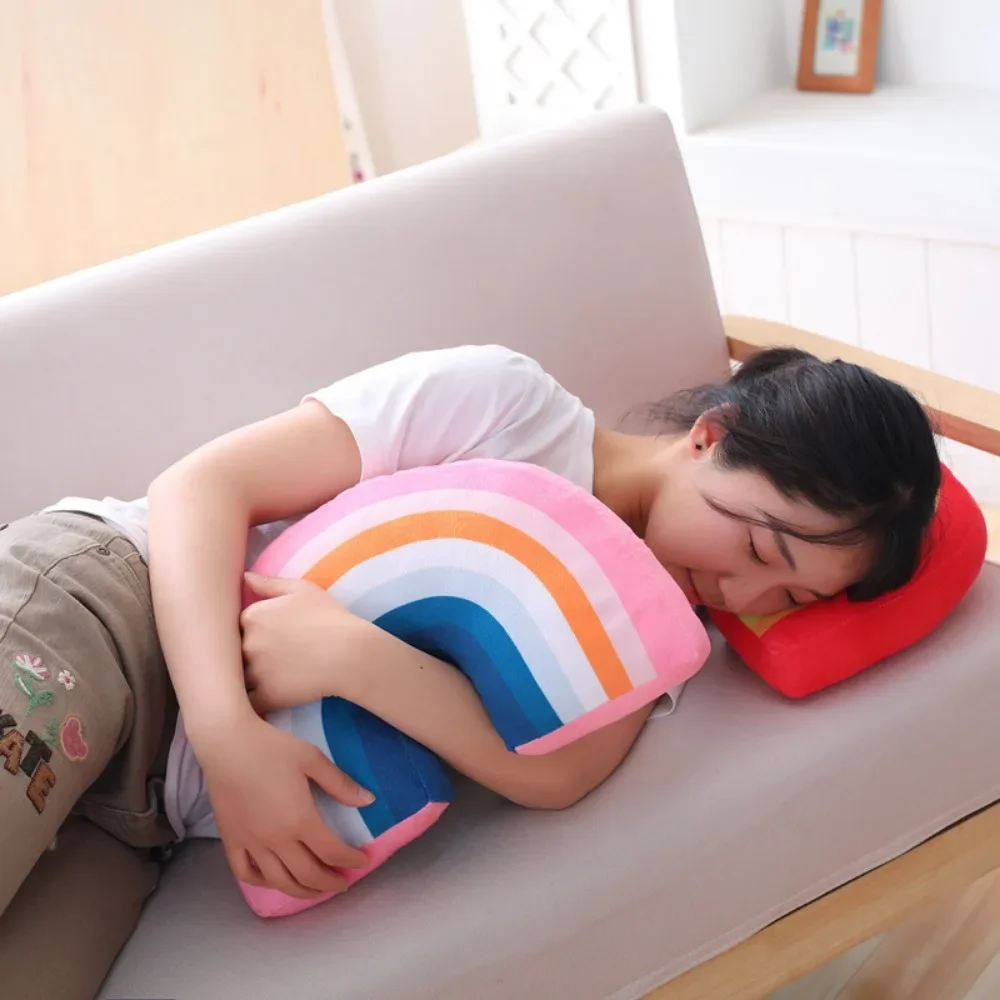 New Cute Rainbow Shaped Pillow Kids Plush Toy Office Sleeping Neck Pillow Children's Room Soft Comfortable Cushion Home Decor 4
