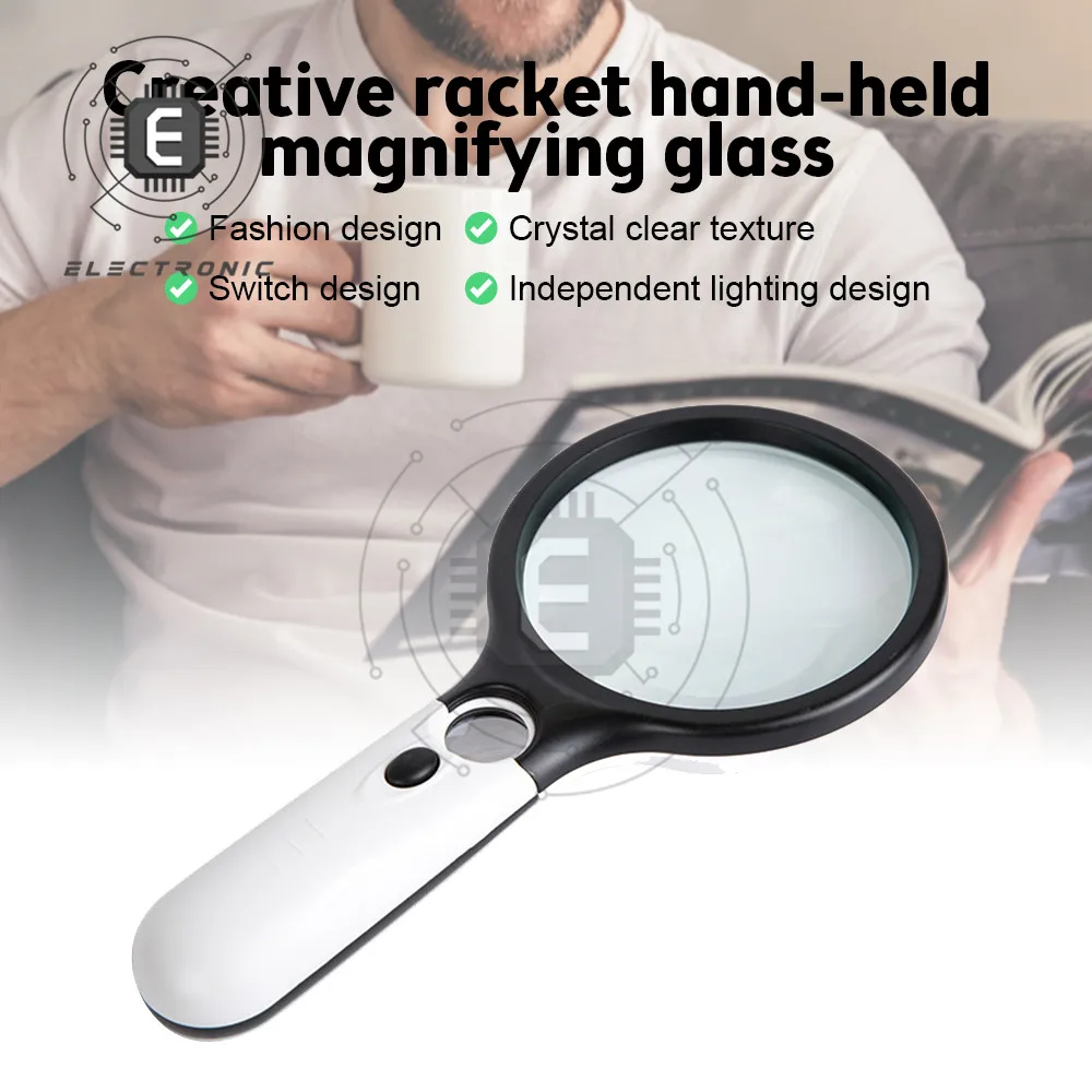Description Picture 3 of item3 LED Light 45X Magnifying Glass Lens Mini Pocket Handheld Microscope Reading Jewelry Loupe Handheld Magnifiers