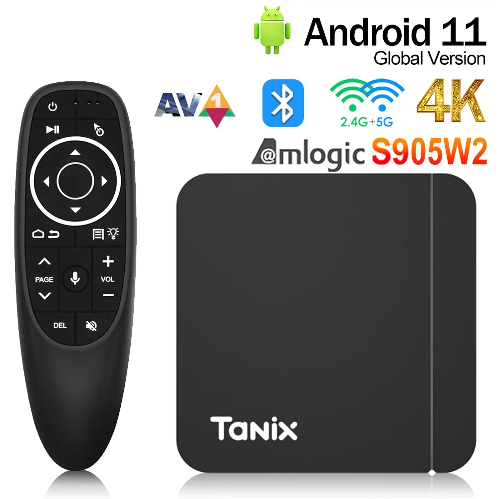 

2023 New Tanix W2 Android 11 Smart TV box Amlogic S905W2 2GB 16GB 2.4G/5G Dual Wifi AV1 BT Set Top Box Media player PK Tanix TX3