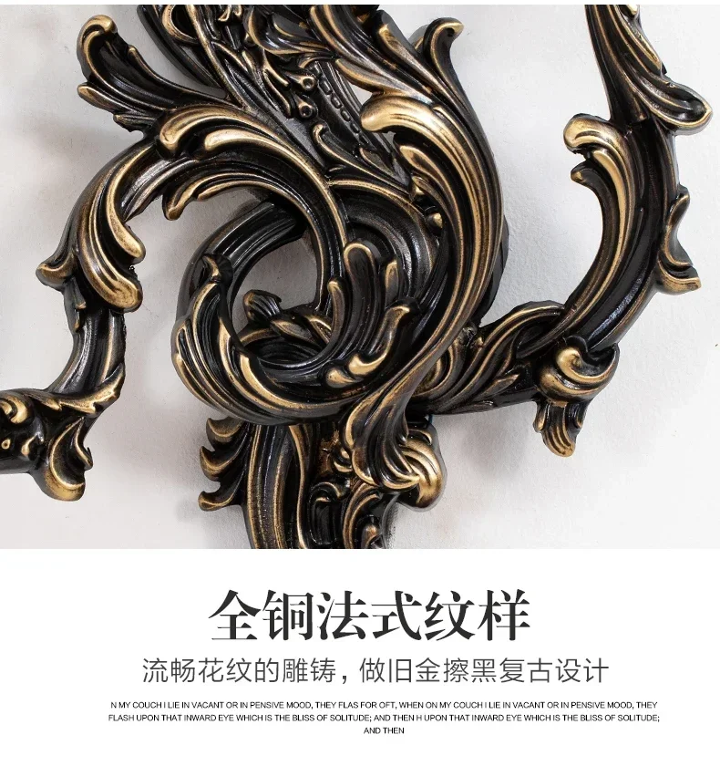 Description Picture 6 of itemFrench copper candle wall lamp hotel palace villa retro wall lamp indoor bedroom bedside