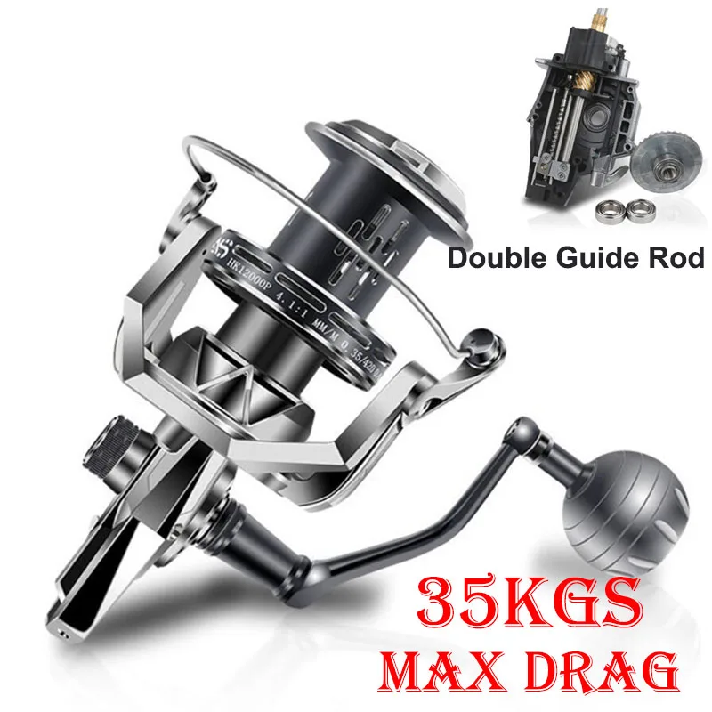 8000-12000 35KG Max Drag Saltwater Fishing Reel Alloy Spool Steel