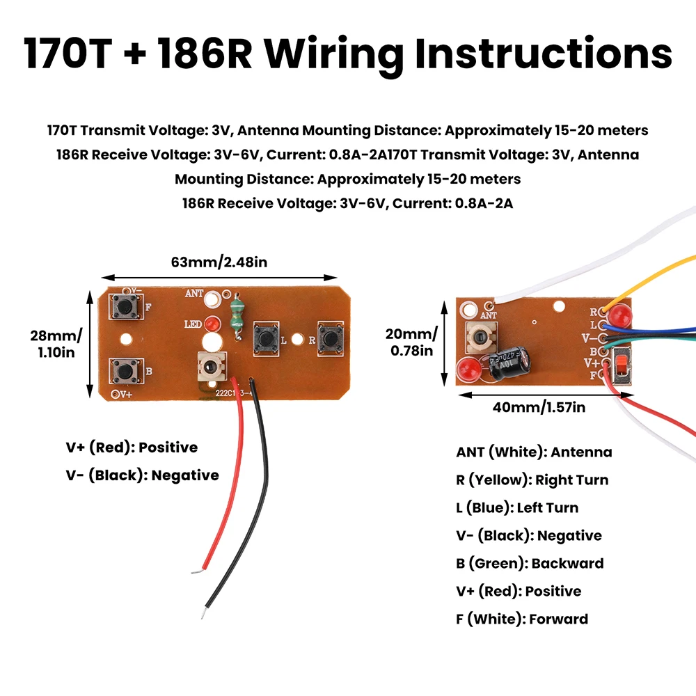Vue d'ensemble du kit télécommande RC 4CH 27MHz émetteur et récepteur pour voiture télécommandée