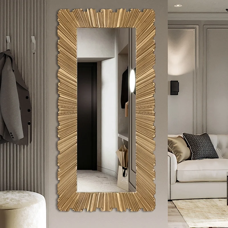 กระจกแต่งหน้าสีทอง ตกแต่งพื้น ห้องทั้งหลัง ของตกแต่งบ้าน ห้องนั่งเล่น กระจกติดผนัง กระจกแต่งตัว กระจกตกแต่ง 1