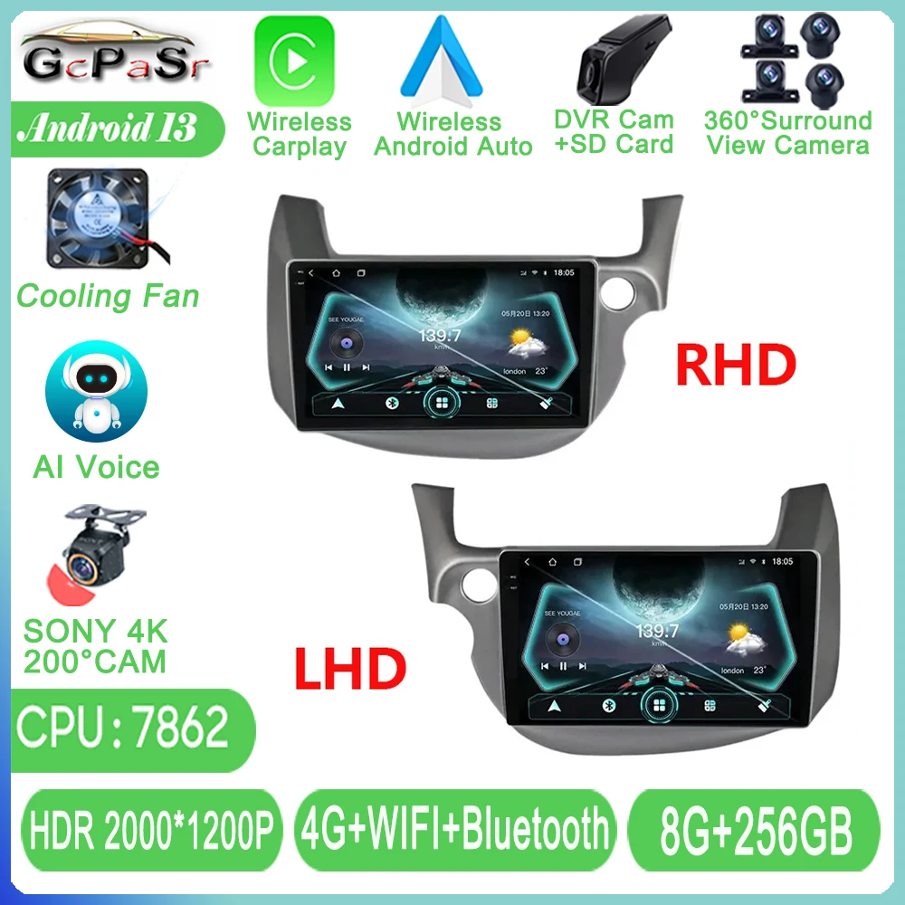 

Android для Honda Jazz 2 GG 2008 - 2014 Fit 2 GE 2007 - 2014 автомобильное радио Carplay мультимедийный плеер навигация видео экран QLED