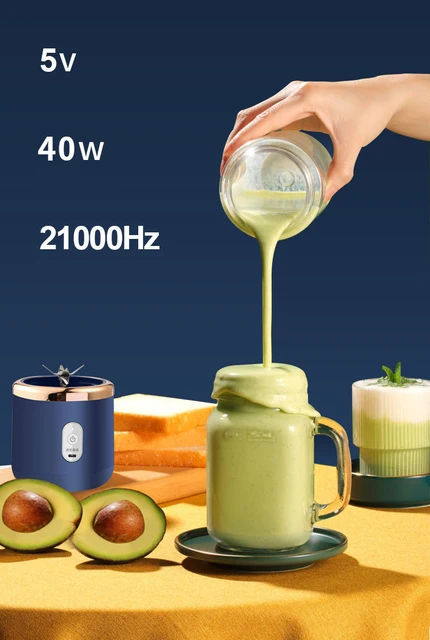  NJLC Mini batidora portátil recargable para vaso de fruta  casera pequeña doble taza máquina de zumo : Hogar y Cocina