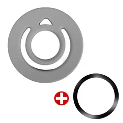 Enhanced Silicone Magnetic Finger Strap Phone Ring Holder - Universal Soft Grip and Stand (Grey)