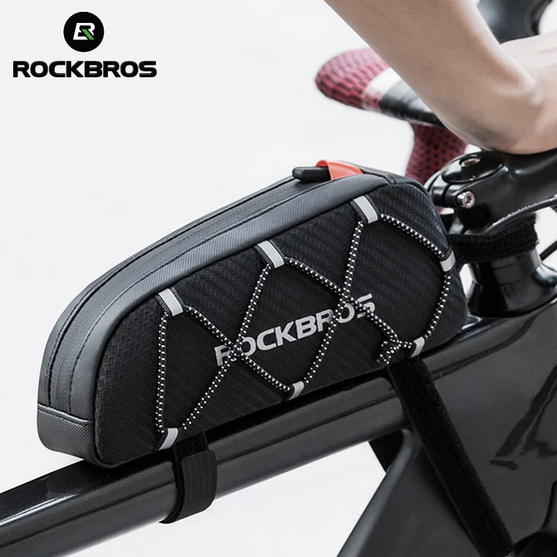 Bike bag bicycle bag bike accessory ROCKBROS Bicycle Bag Reflective Front Top Frame Tube Bag Ultralight Portable Bike Parcel Big Capacity Pocket Cycling Accessories
