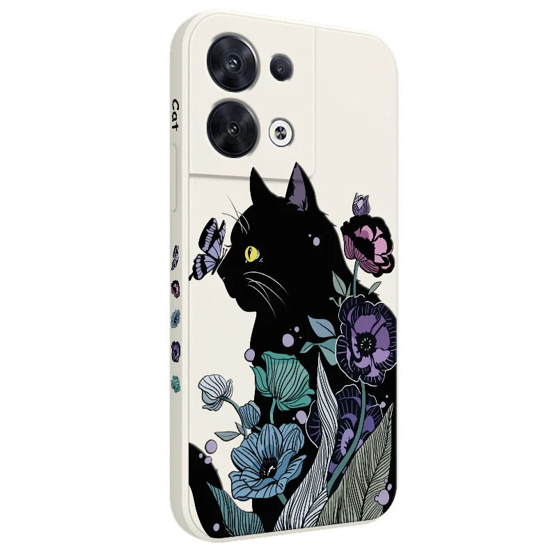 Silicone Soft Cover with Cat Playing Design - Universal Phone Case