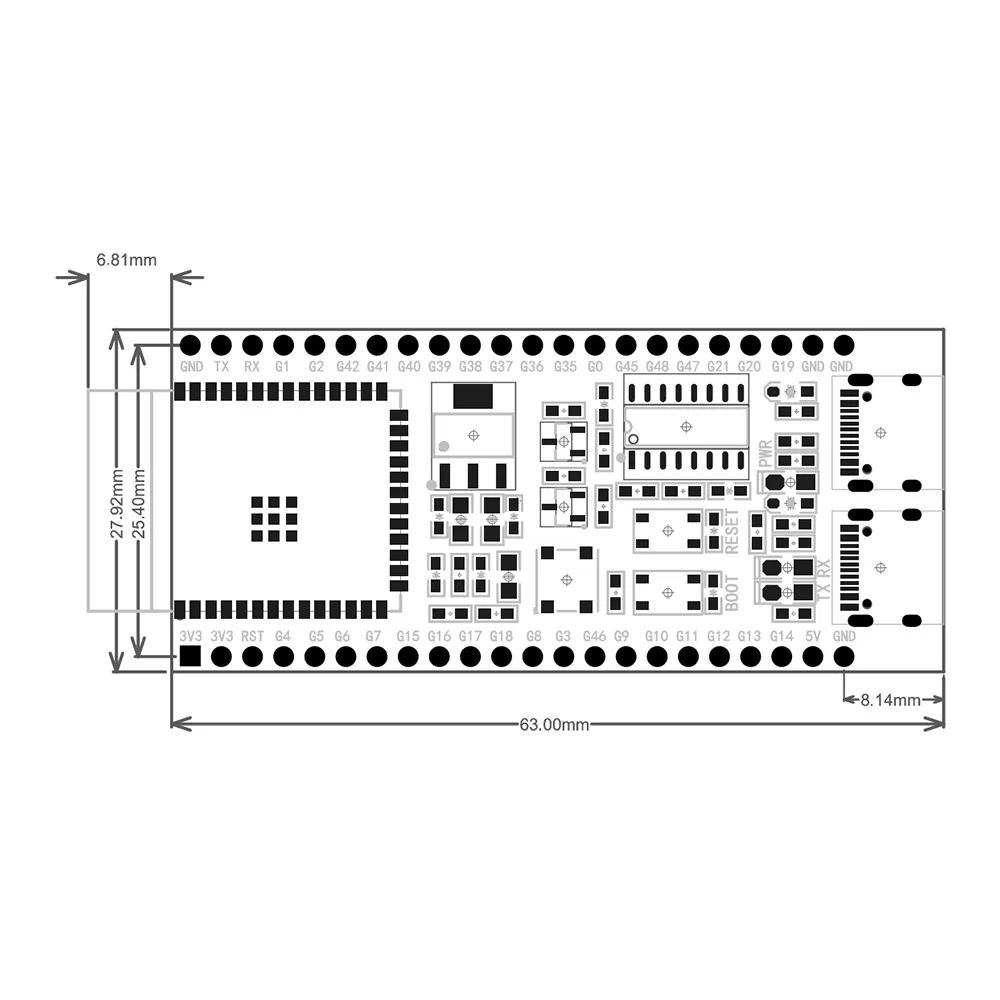 รูปสินค้า บอร์ดพัฒนา ESP32-S3 44 Pin Wi-Fi Bluetooth สำหรับ Arduino
