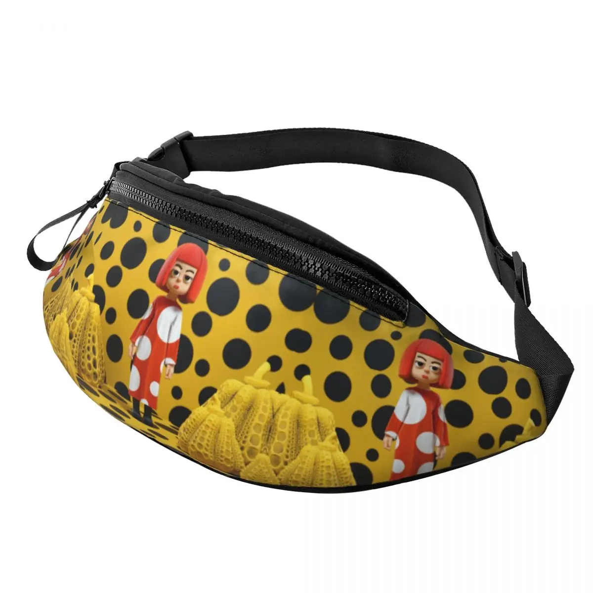 

Yayoi Kusama Polka Fanny Pack Women Men Custom Pumpkin Crossbody Waist Bag for Running Phone Money Pouch