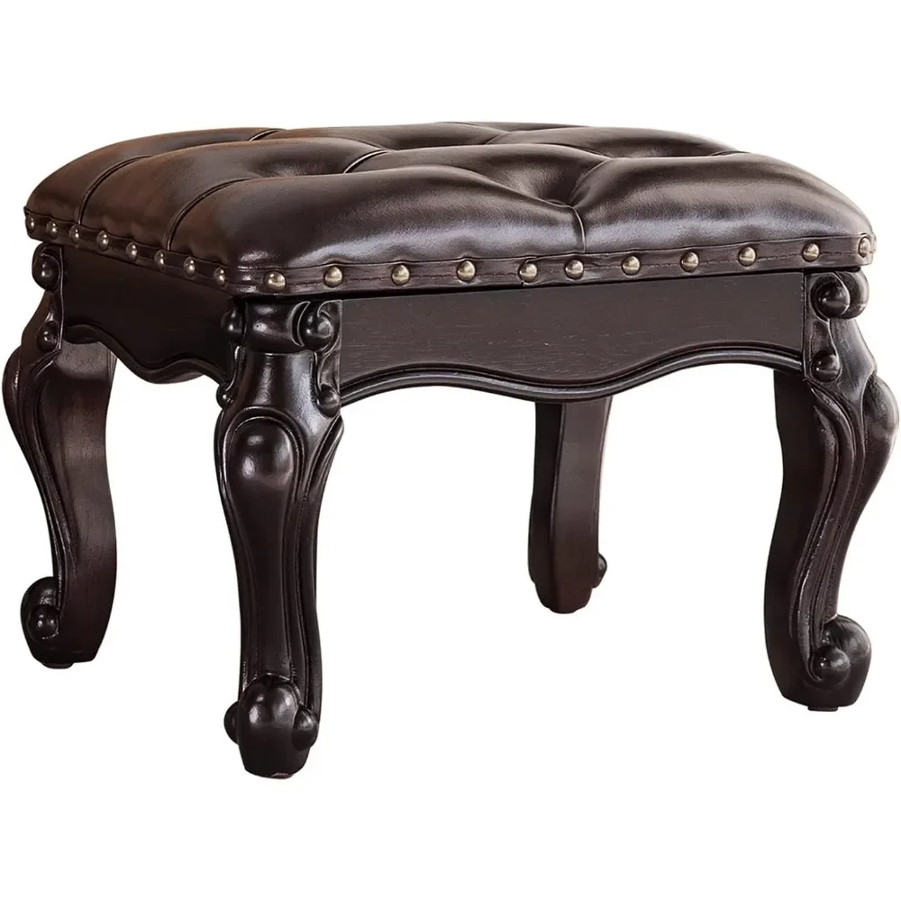 MicrofiberLeatherUpholsteredStepStoolOttomanFootRestLivingRoom