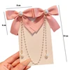 Sweet Princess Style Pink Pearls Chain Bow Hair Clip Women Children's Cute Back Head Hairpins Hair Clips Girls Hair Accessories 2