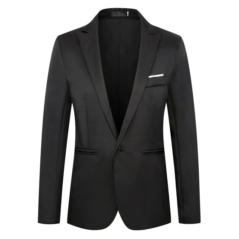 Fashionable Slim Men's Blazer Casual Single-breasted Wedding Jacket Youth Slim Fit Smooths Silhouette mens blazer