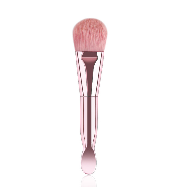 Metal Handle Makeup Brush for Liquid Foundation Facial Mask Portable Contour Brush Silicone Fiber Cosmetic Tools