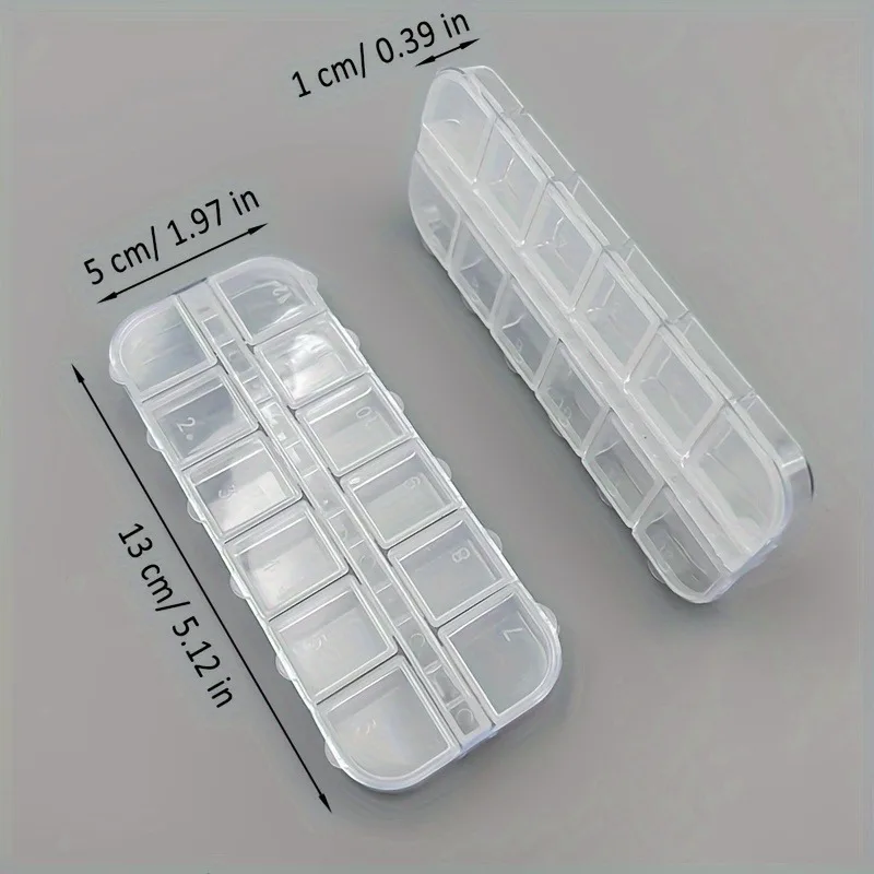 4pcs Geometric Nail Ornament Storage Box, Assembled and Disassembled Plastic Box, Nail Ornament and Dried Flower Dividing Box