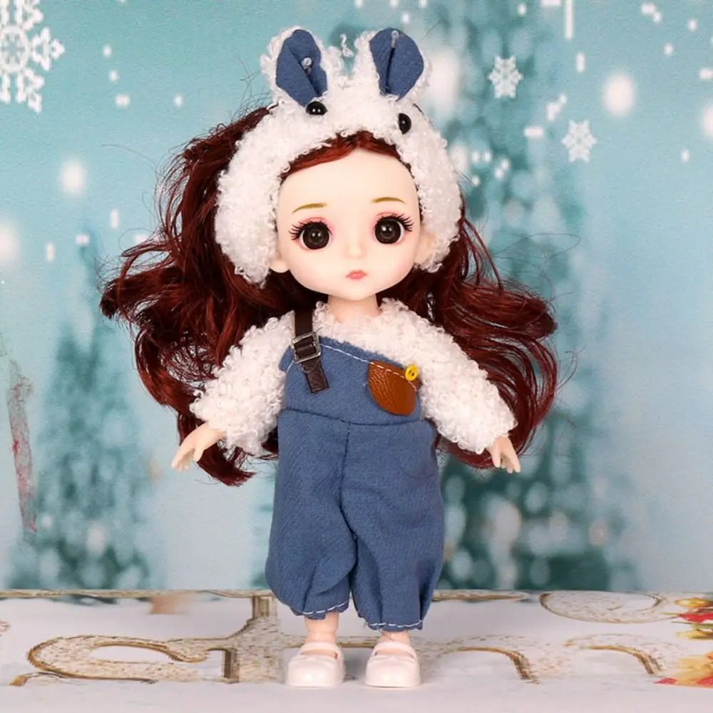 16cm Cute Face Big Eyes BJD Doll with Clothes and Shoes 1/12 Scale