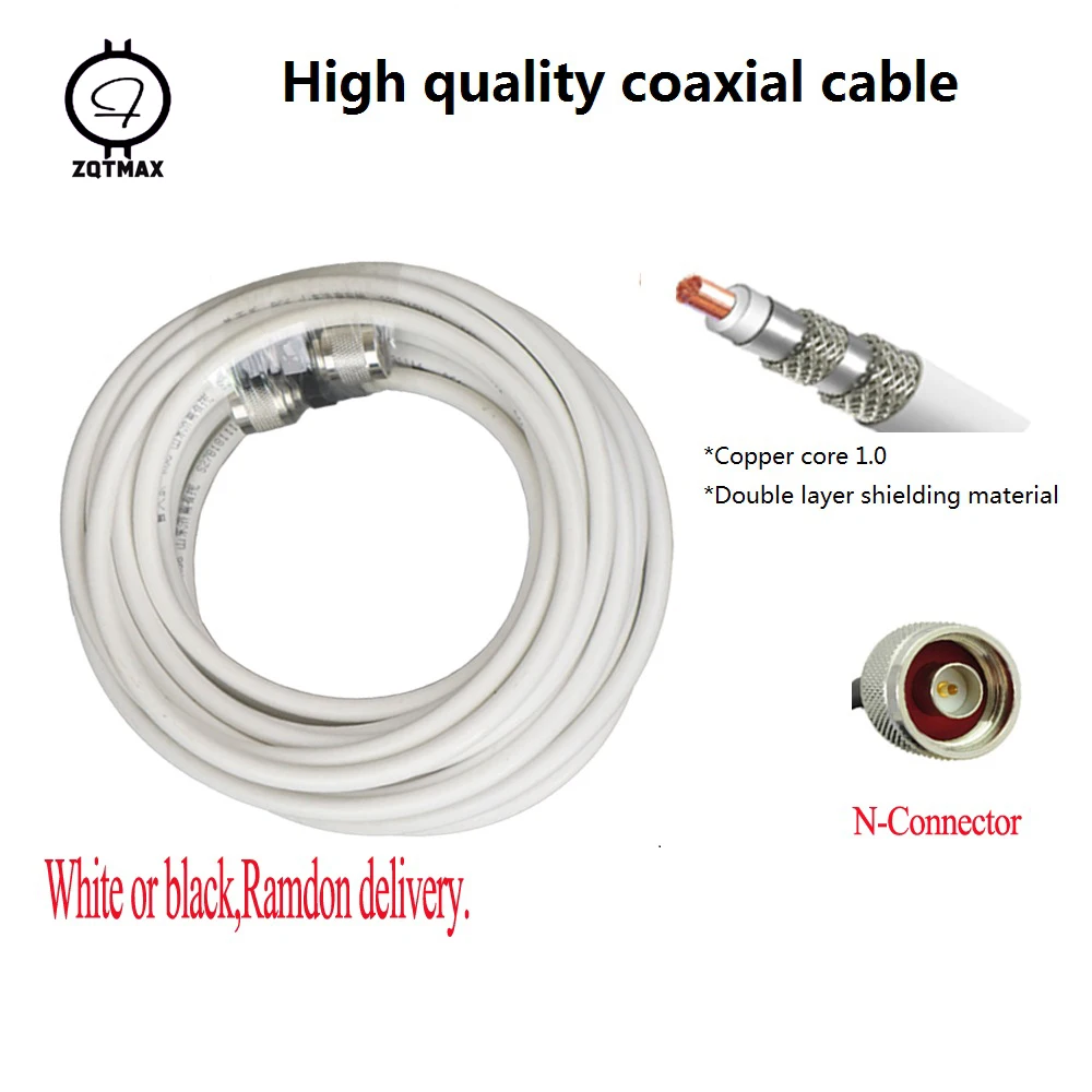 ZQTMAX Coaxial cable RG6 For Signal Booster ,Walkie-talkie,  TV Connect repeater 10 Meters retevis 50 7 pure copper low loss coaxial extend cable 25 meters feeder for walkie talkie repeater sl16 connector rt9550 rt92