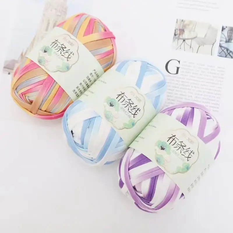 100g Thick Cloth Yarn Multi Color Soft High Quality Cloth Yarn For Hand-Knitted Materials DIY Hand Knitting Bag Hat Carpet Decor 4