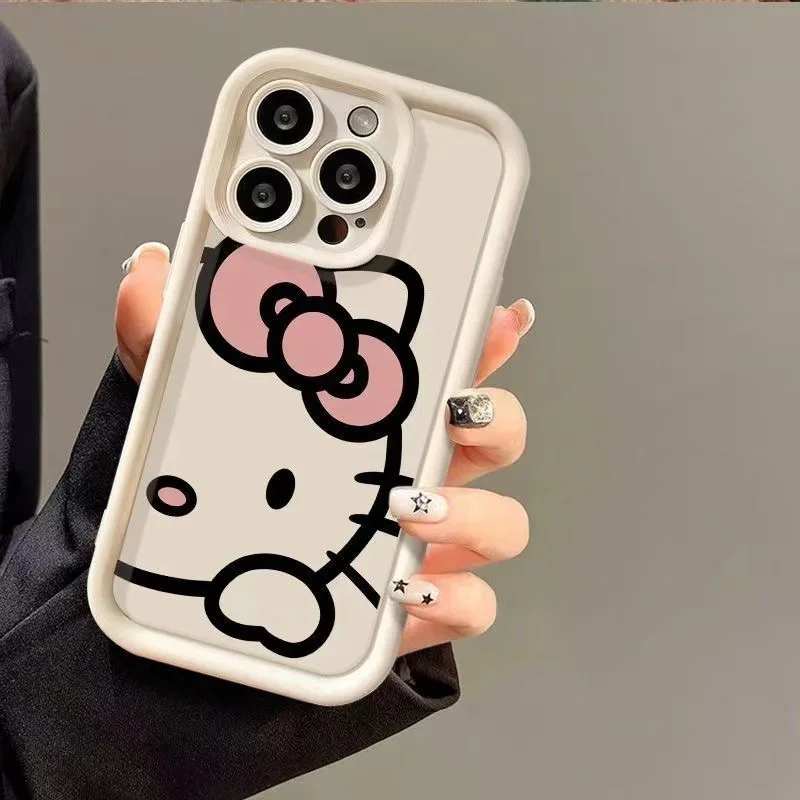 thumbnail image 1 of Sanrio-funda estereoscópica 3D de Hello Kitty para IPhone, carcasa trasera de silicona suave para IPhone 15, 14, 13, 12, 11 Pro Max, XR, XS, 7, 8 Plus, SE2, Y2K, 1 of 5