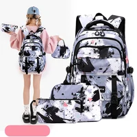 3 PCS Camouflage Design Kids Backpacks for Girls School Bag with Lunch Box purse Cute Bookbag Kids Backpack waterproof schoolbag 1