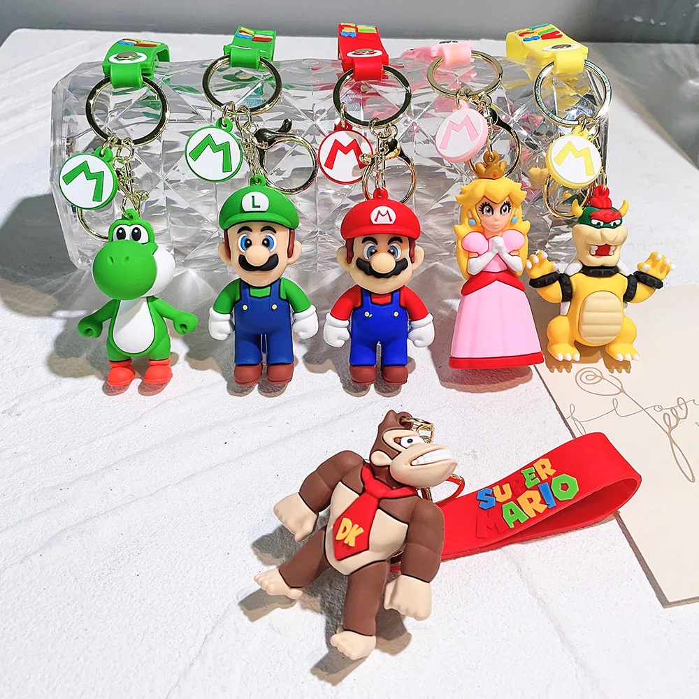 22 Styles Super Mario Keychain Mario Bros Luigi Toad Yoshi Bowser Action  Figure Model PVC Cartoon Bag Doll Pendant Toys Gift - AliExpress