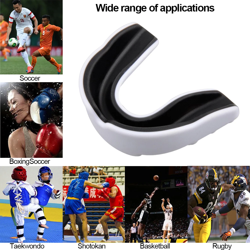 Kids Boxing Gum Shield with Storage Case Teeth Protection EVA Sports Mouth Guard Double Colored for Lacrosse Rugby Taekwondo