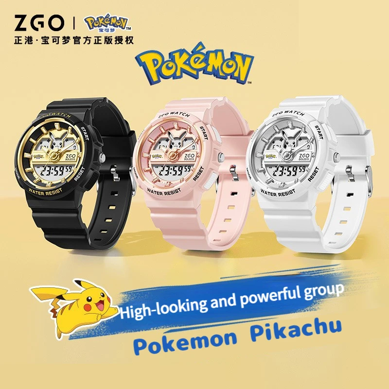 

Спортивные водонепроницаемые цифровые часы Pokemon часы с Пикачу, светящиеся чувствительные ударопрочные осенние, рождественский подарок, светящиеся