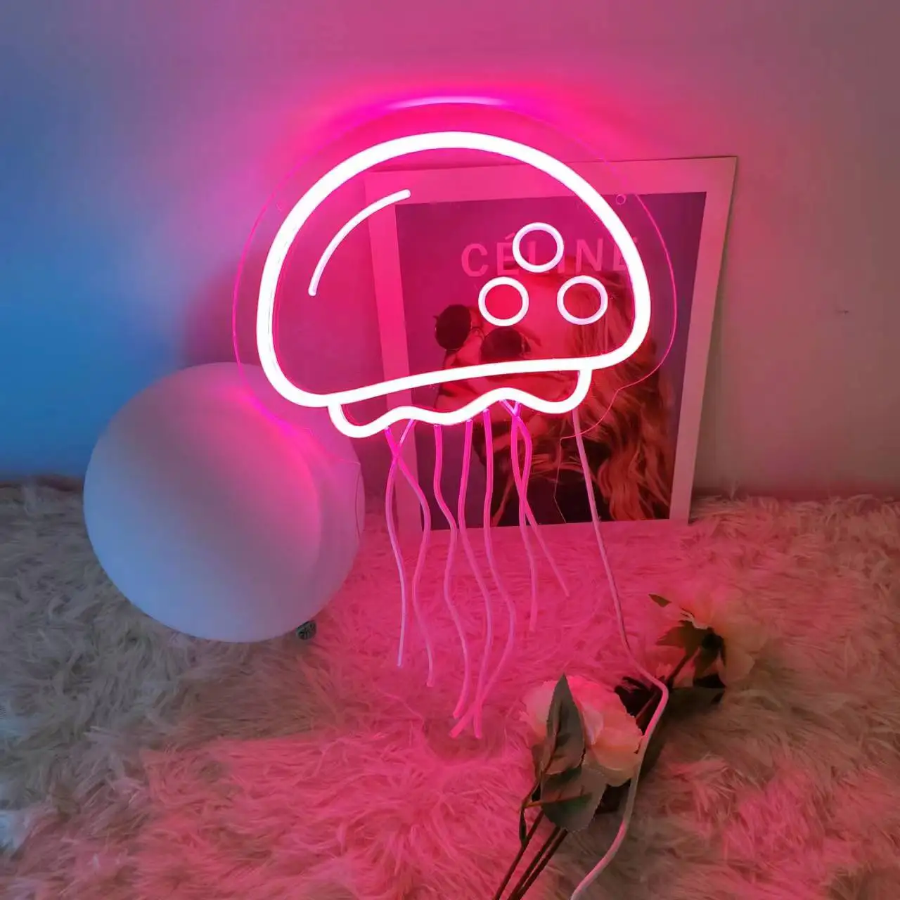 Insegna Al Neon LED 3D 30x30cm Con Incisione Artistica – Alimentazione USB – Perfetta Per Camerette, Bar, Ufficio