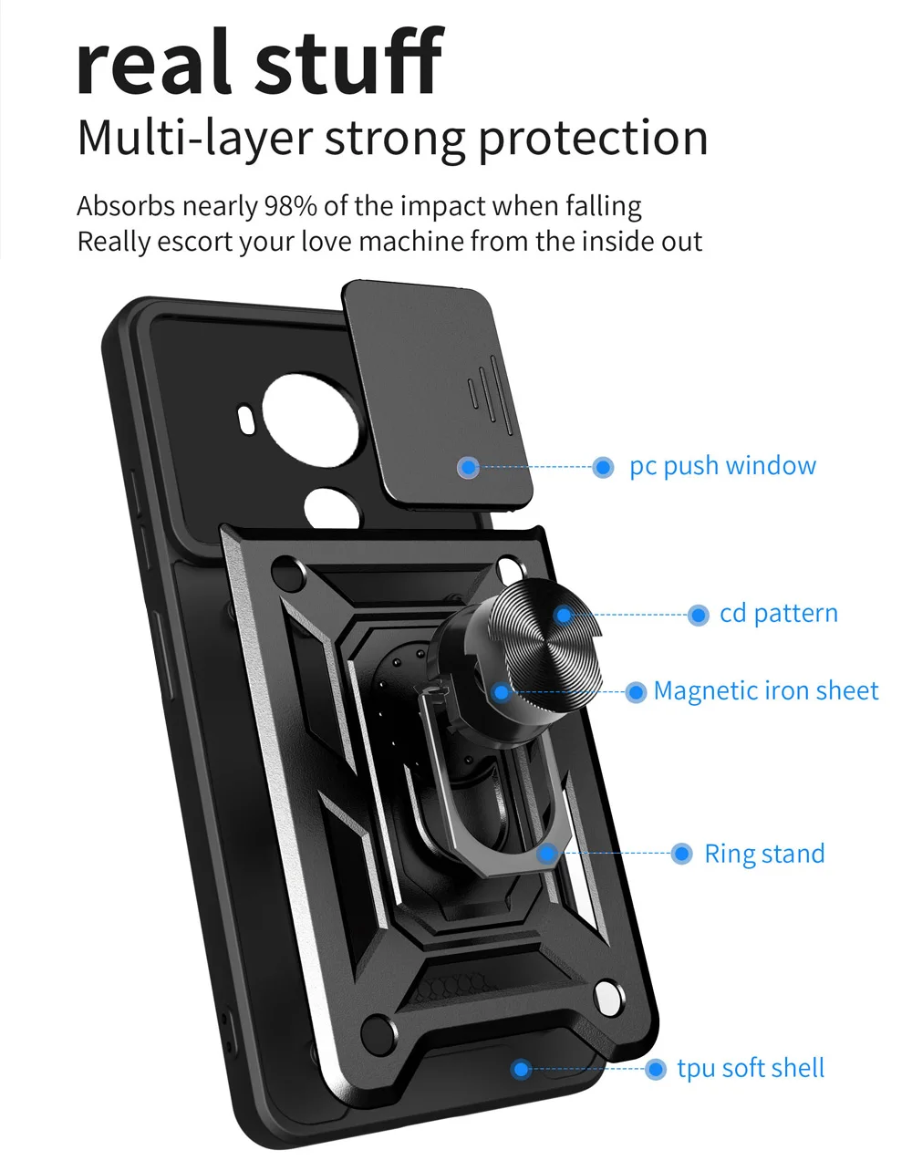 Btstring Coque pour Honor 200 Pro 5g, Outdoor Antichoc de Qualité Militaire Coque avec Béquille Btstring Coque pour Honor 200 Pro 5g, Outdoor Antichoc de Qualité Militaire Coque avec Béquille