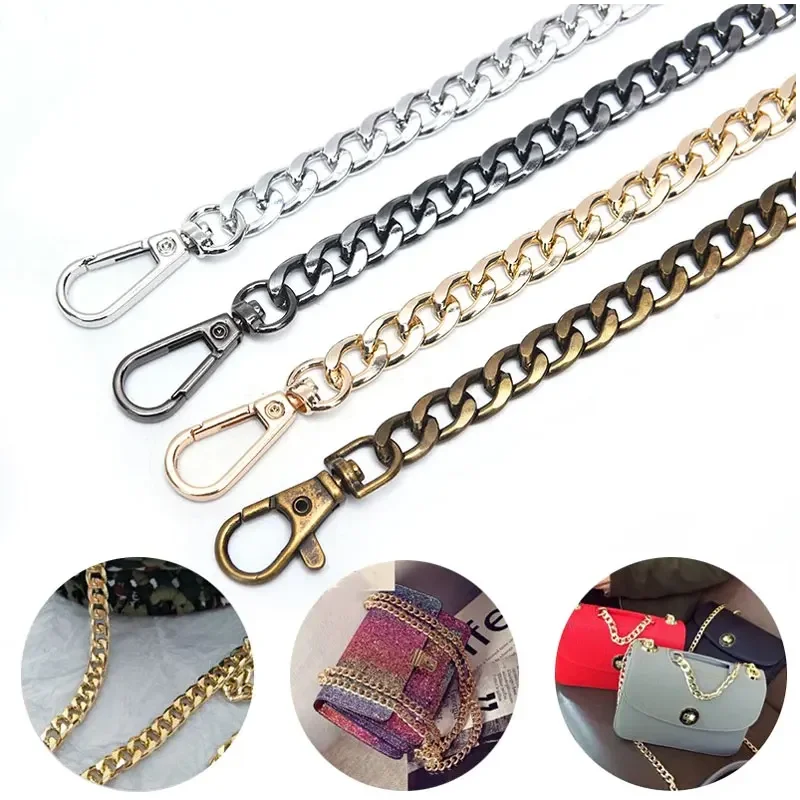 Aluminum Replacement Chain Strap 120cm - Detachable Metal Shoulder Strap for Handwoven Bags, DIY Bag Accessories