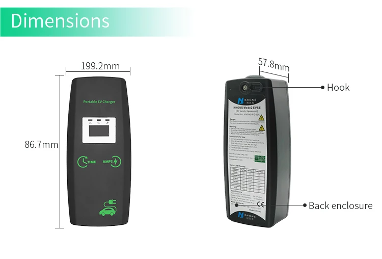 Khons Portable Electric Car Charger 11kw 7kw Charger Type2 Charger Cable 16A 32A EV Charger Three Phase EVSE Charging Box 17 Khons Portable Electric Car Charger 11kw 7kw Charger Type2 Charger Cable 16A 32A EV Charger Three Phase EVSE Charging Box 4