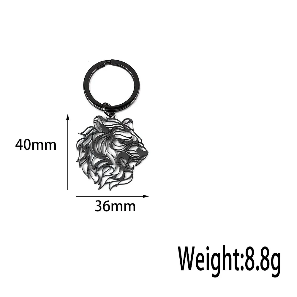 18K Gold-Plated Stainless Steel Tiger Head Pendant - Waterproof and Non-Fading Keychain Accessory