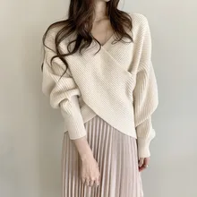 

Korean Winter Autumn Warm Sweater Fashion Elegant Style Size Sleeves Tops Knitted Women Sweater Long Pullover Ladies Plus Pullo