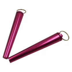 Compact Keychain Cigarette Holder - Oxidized Metal Tube in Pink & Sky Blue (Pink - 2)