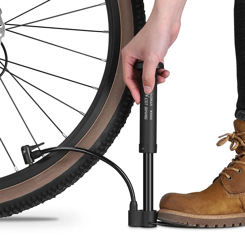 Portable Mini Bike Floor Pump with Schrader Valve - Compact Air Inflator