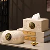 Ceramic tissue box, light luxury high-end living room, household coffee table, dining table paper, drawer paper box, high-end se 2