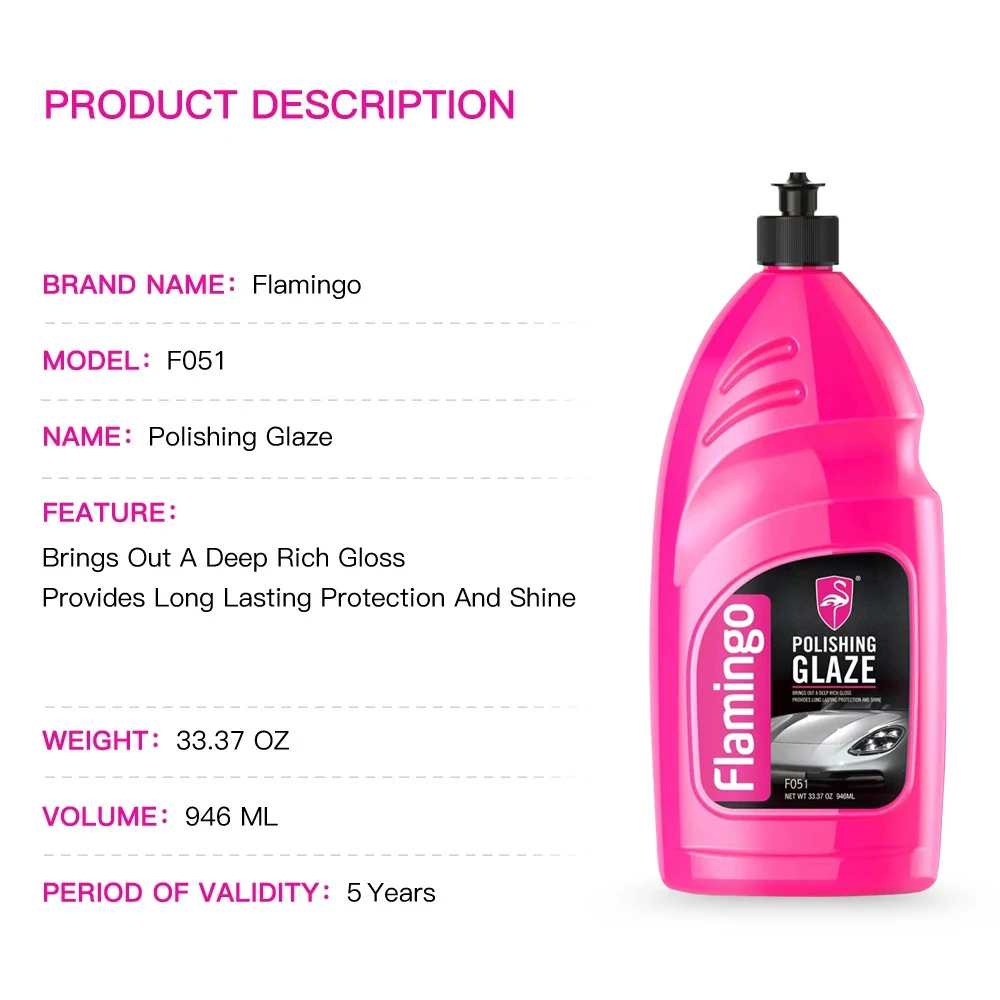 Flamingo F051 946ml Polishing Glaze Mirror Glaze Detailing For Dual Action Polish Step 2