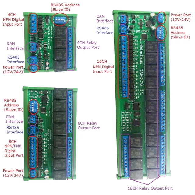 Modulo Relè Modbus RTU RS485 - Scheda IO 12DI/12DO, DC 12V/24V Per Automazione - Foto 8