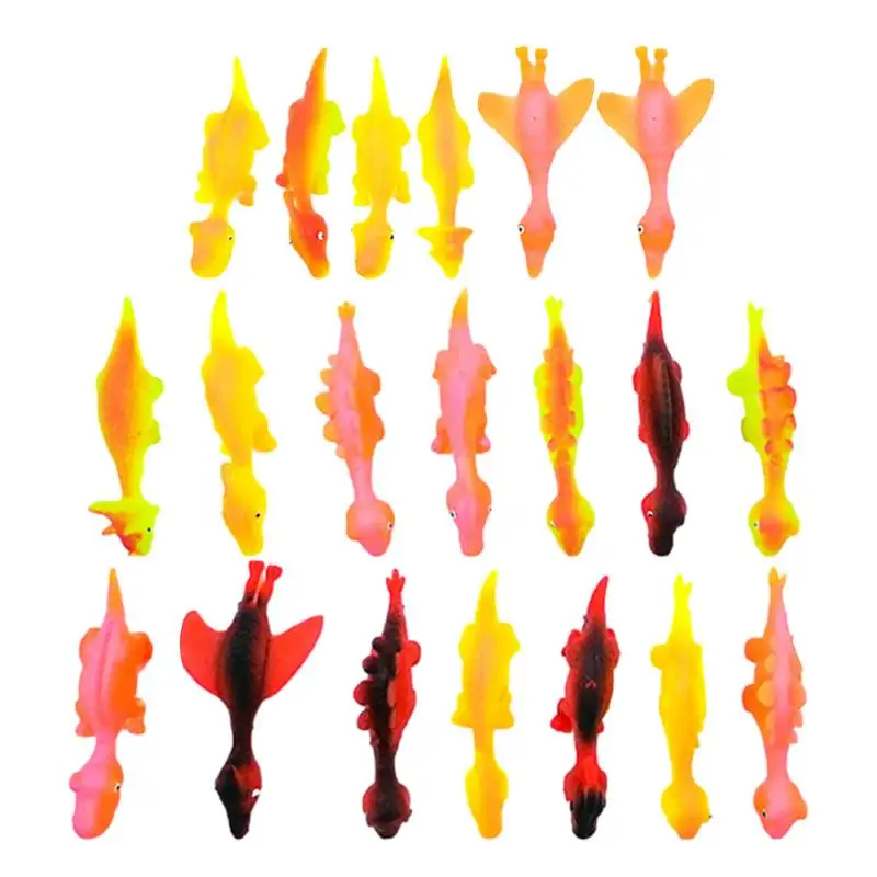 

20pcs Dinosaur Finger Slingshot Mini TPR Flying Dinosaur Stretchy Toys Fun Tricky Slingshot Sticky Stress Relief Toys for Kids