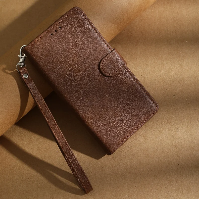 Leather Flip Phone Case with Card Holder and Magnetic Closure