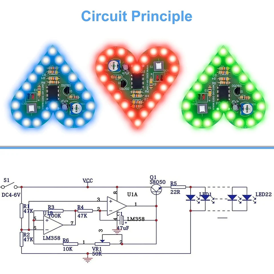 LED-Herz Löt-Projekt – DIY Elektronik-Set Zum Lernen Und Verschenken, Aus China