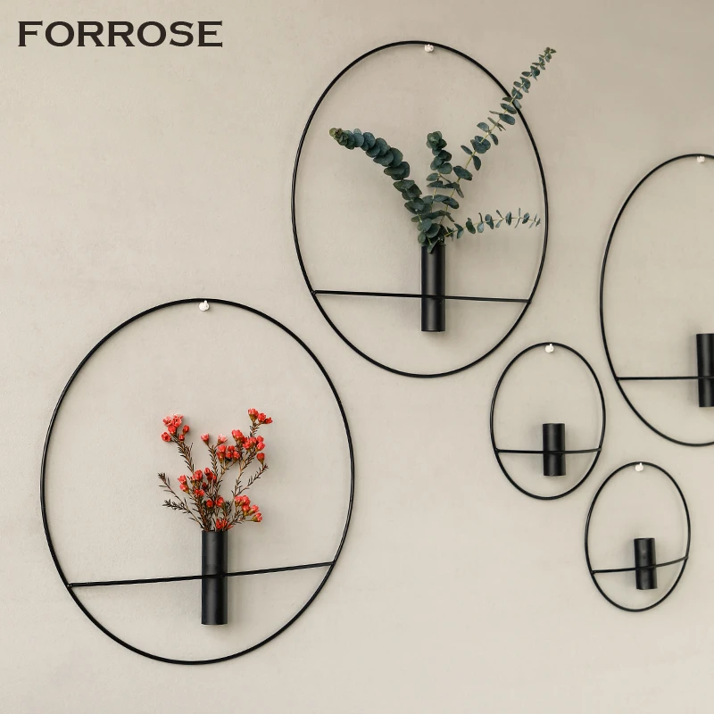 Nordic Hydroponic Test Tube Metal Wall Hanging Vase Wall Decor Living