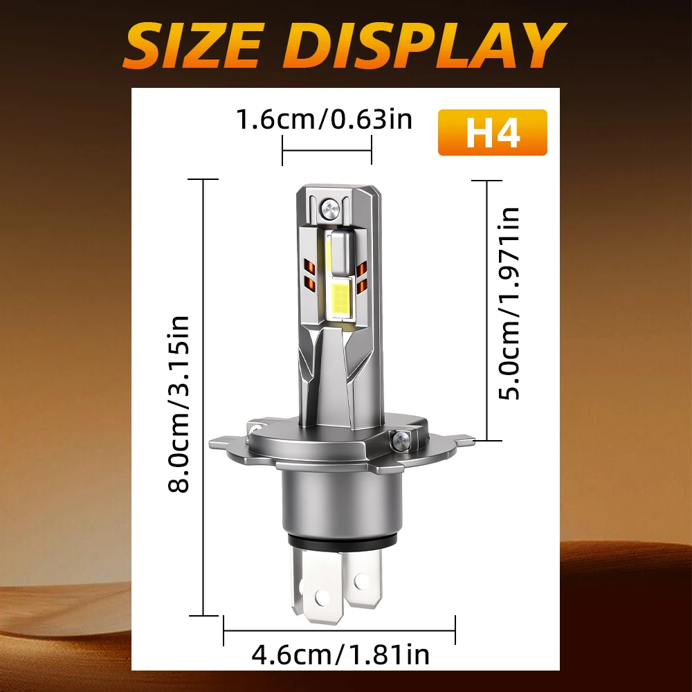 혼다 파일럿 스포츠 유틸리티 4도어 3.5L 2003-2005 H4 LED 자동차 헤드램프 전구 200W CANBUS 하이/로우 빔 팬리스 6000k 헤드라이트